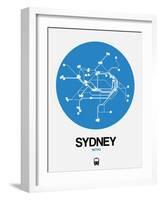 Sydney Blue Subway Map-NaxArt-Framed Art Print