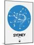 Sydney Blue Subway Map-NaxArt-Mounted Art Print