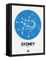 Sydney Blue Subway Map-NaxArt-Framed Stretched Canvas