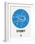 Sydney Blue Subway Map-NaxArt-Framed Art Print