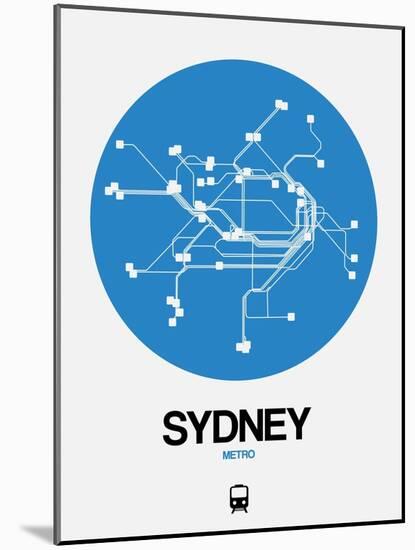 Sydney Blue Subway Map-NaxArt-Mounted Art Print