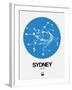 Sydney Blue Subway Map-NaxArt-Framed Art Print