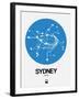 Sydney Blue Subway Map-NaxArt-Framed Art Print