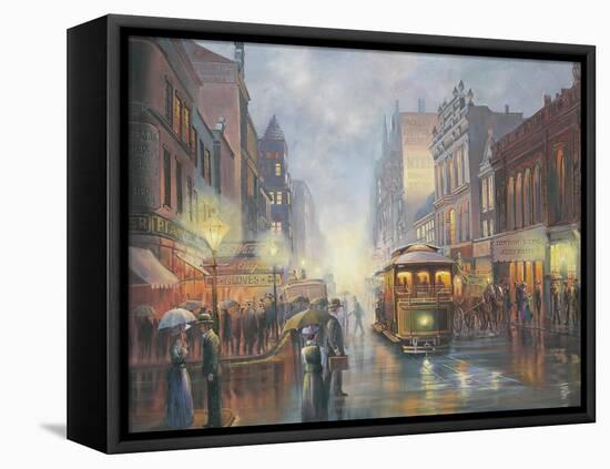 Sydney by Gaslight-John Bradley-Framed Stretched Canvas