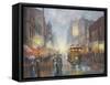 Sydney by Gaslight-John Bradley-Framed Stretched Canvas