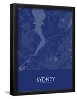 Sydney, Canada Blue Map-null-Framed Poster