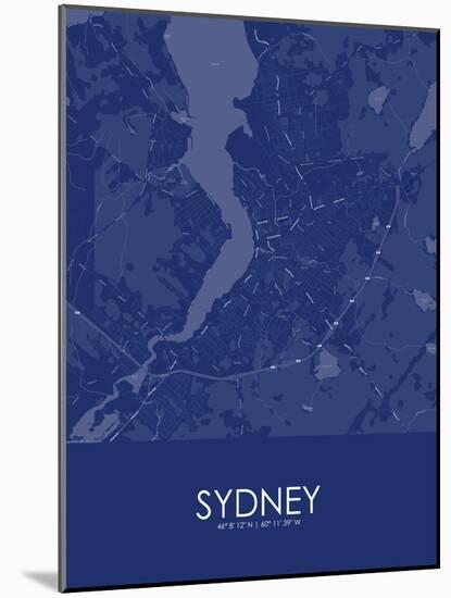 Sydney, Canada Blue Map-null-Mounted Poster