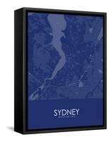 Sydney, Canada Blue Map-null-Framed Stretched Canvas