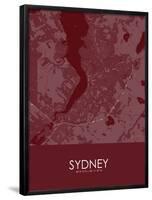 Sydney, Canada Red Map-null-Framed Poster