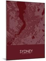 Sydney, Canada Red Map-null-Mounted Poster