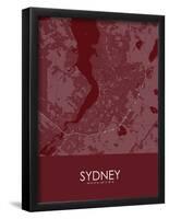 Sydney, Canada Red Map-null-Framed Poster