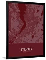 Sydney, Canada Red Map-null-Framed Poster