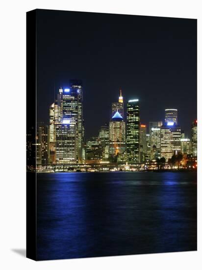 Sydney CBD at Night, Sydney Cove, Australia-David Wall-Stretched Canvas