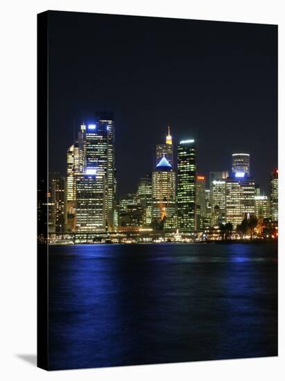 Sydney CBD at Night, Sydney Cove, Australia-David Wall-Stretched Canvas