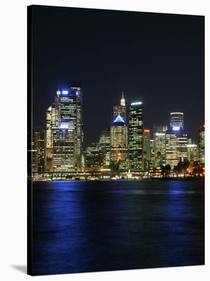 Sydney CBD at Night, Sydney Cove, Australia-David Wall-Stretched Canvas