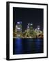 Sydney CBD at Night, Sydney Cove, Australia-David Wall-Framed Premium Photographic Print