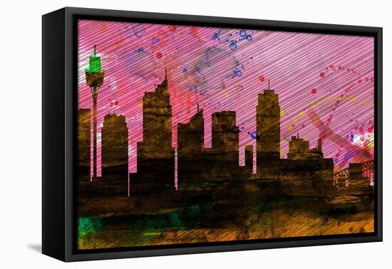 Sydney City Skyline-NaxArt-Framed Stretched Canvas