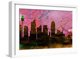 Sydney City Skyline-NaxArt-Framed Art Print