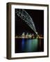 Sydney Harbor Bridge and CBD at Night, Sydney, Australia-David Wall-Framed Photographic Print