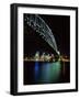 Sydney Harbor Bridge and CBD at Night, Sydney, Australia-David Wall-Framed Photographic Print