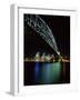 Sydney Harbor Bridge and CBD at Night, Sydney, Australia-David Wall-Framed Photographic Print