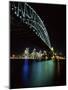 Sydney Harbor Bridge and CBD at Night, Sydney, Australia-David Wall-Mounted Photographic Print