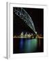 Sydney Harbor Bridge and CBD at Night, Sydney, Australia-David Wall-Framed Photographic Print