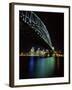 Sydney Harbor Bridge and CBD at Night, Sydney, Australia-David Wall-Framed Photographic Print