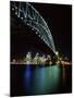 Sydney Harbor Bridge and CBD at Night, Sydney, Australia-David Wall-Mounted Photographic Print