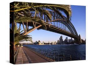 Sydney Harbor Bridge and Sydney Opera House, Australia-David Wall-Stretched Canvas