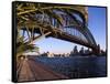 Sydney Harbor Bridge and Sydney Opera House, Australia-David Wall-Framed Stretched Canvas