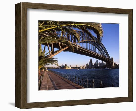 Sydney Harbor Bridge and Sydney Opera House, Australia-David Wall-Framed Photographic Print