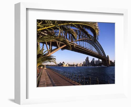 Sydney Harbor Bridge and Sydney Opera House, Australia-David Wall-Framed Photographic Print