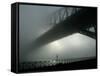 Sydney Harbor Bridge is Covered by a Thick Vail of Fog in the Early Hours of the Morning-null-Framed Stretched Canvas