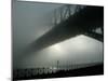 Sydney Harbor Bridge is Covered by a Thick Vail of Fog in the Early Hours of the Morning-null-Mounted Photographic Print