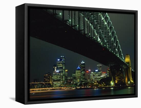 Sydney Harbour Bridge and Skyline, Sydney, New South Wales, Australia, Pacific-Neale Clarke-Framed Stretched Canvas