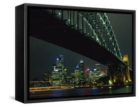 Sydney Harbour Bridge and Skyline, Sydney, New South Wales, Australia, Pacific-Neale Clarke-Framed Stretched Canvas