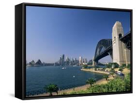 Sydney Harbour Bridge and Skyline, Sydney, New South Wales, Australia-Neale Clarke-Framed Stretched Canvas