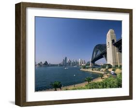 Sydney Harbour Bridge and Skyline, Sydney, New South Wales, Australia-Neale Clarke-Framed Photographic Print