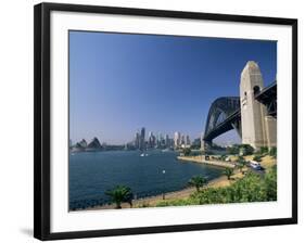 Sydney Harbour Bridge and Skyline, Sydney, New South Wales, Australia-Neale Clarke-Framed Photographic Print