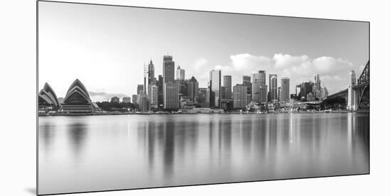 Sydney Harbour Bridge and Skylines at Dusk, Sydney, New South Wales, Australia-null-Mounted Photographic Print