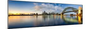 Sydney Harbour Bridge and Skylines at Dusk, Sydney, New South Wales, Australia-null-Mounted Photographic Print
