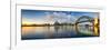 Sydney Harbour Bridge and Skylines at Dusk, Sydney, New South Wales, Australia-null-Framed Photographic Print