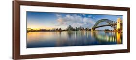 Sydney Harbour Bridge and Skylines at Dusk, Sydney, New South Wales, Australia-null-Framed Photographic Print