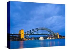 Sydney Harbour Bridge at Night, Sydney, New South Wales, Australia, Pacific-Matthew Williams-Ellis-Stretched Canvas