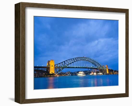 Sydney Harbour Bridge at Night, Sydney, New South Wales, Australia, Pacific-Matthew Williams-Ellis-Framed Photographic Print