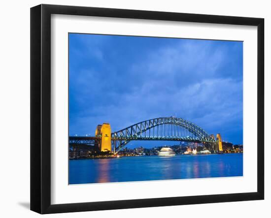 Sydney Harbour Bridge at Night, Sydney, New South Wales, Australia, Pacific-Matthew Williams-Ellis-Framed Photographic Print