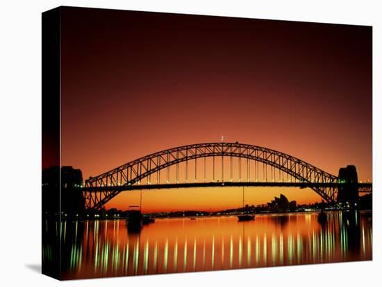 Sydney Harbour Bridge at Sunset, Sydney, New South Wales, Australia-Steve Vidler-Stretched Canvas