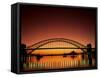 Sydney Harbour Bridge at Sunset, Sydney, New South Wales, Australia-Steve Vidler-Framed Stretched Canvas