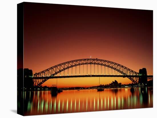 Sydney Harbour Bridge at Sunset, Sydney, New South Wales, Australia-Steve Vidler-Stretched Canvas